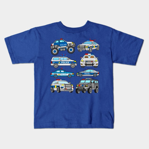 US Police Cars and Vehicles Kids T-Shirt by samshirts